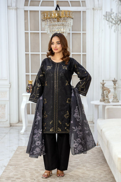 EMBROIDERED LIGHT KHADDAR 3 PIECE SUIT
