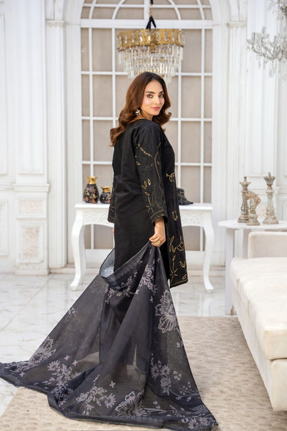 EMBROIDERED LIGHT KHADDAR 3 PIECE SUIT