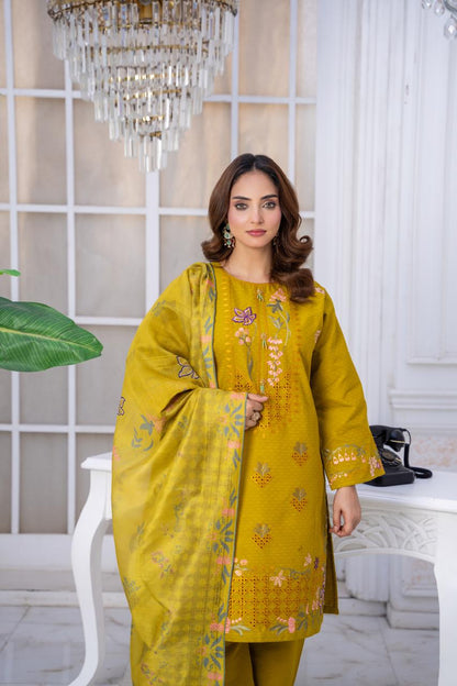 EMBROIDERED LIGHT KHADDAR 3 PIECE SUIT