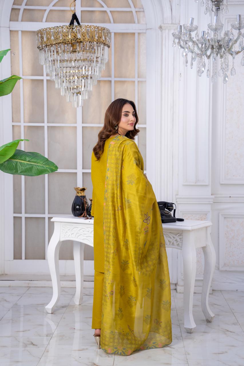 EMBROIDERED LIGHT KHADDAR 3 PIECE SUIT